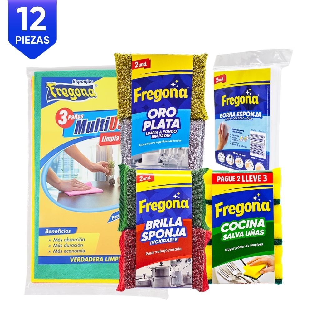 KIT ESPONJAS FREGONA X 5 (12PIEZAS) Esponjas Fregona  x 1 